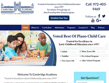 Tablet Screenshot of cambridgeacademyplano.com